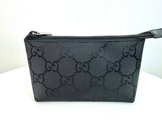 Gucci Nylon Monogram Cosmetic Pouch Black