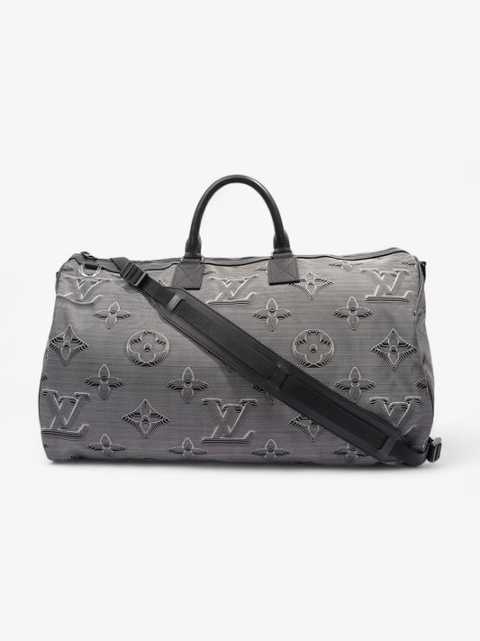 Louis Vuitton Reversible Keepall Bandouliere Black & White 3D Monogram Nylon 50