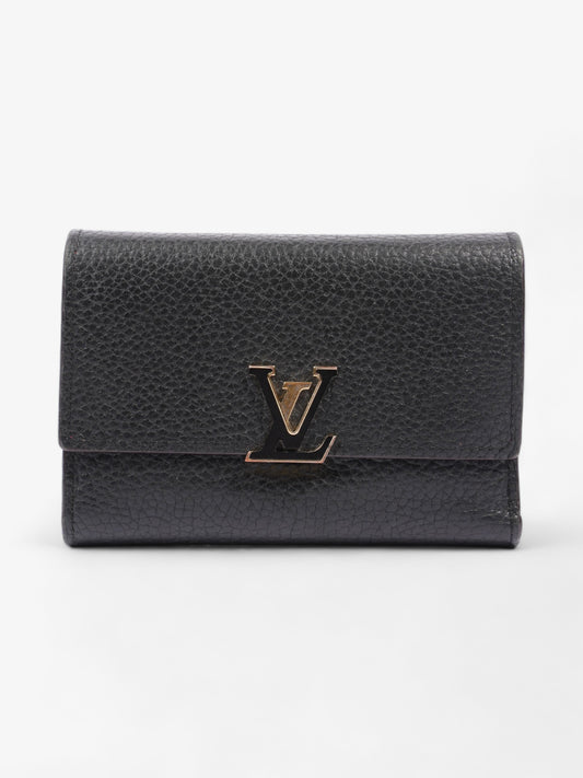 Louis Vuitton Capucines Compact Wallet Black Leather