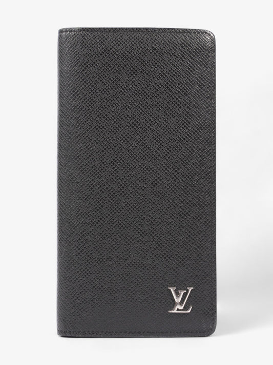Louis Vuitton Taiga Portefeuille Brazza Long Wallet Black Leather