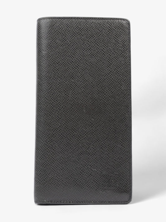 Louis Vuitton Taiga Portefeuille Brazza Long Wallet Black Leather