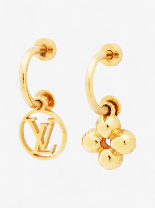 Louis Vuitton Dreille Blooming Piercing Earrings Gold Gold Plated