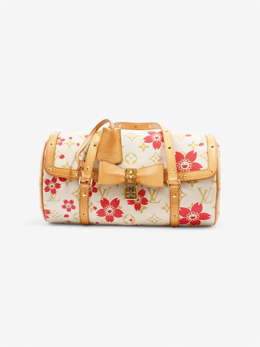 Louis Vuitton Papillon Cherry Blossom Murakami White / Red / Gold Coated Canvas