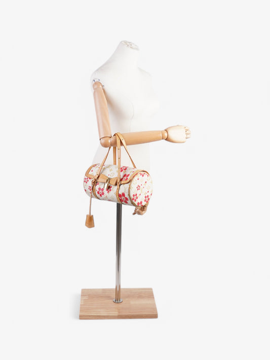 Louis Vuitton Papillon Cherry Blossom Murakami White / Red / Gold Coated Canvas