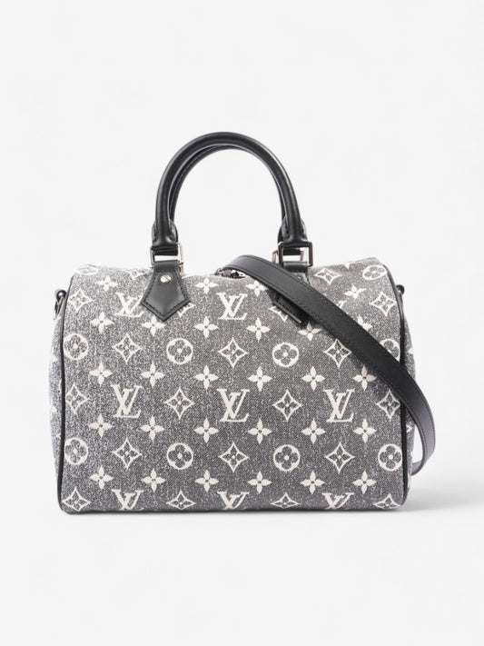 Louis Vuitton Speedy Bandoulière Black Monogram Denim 25