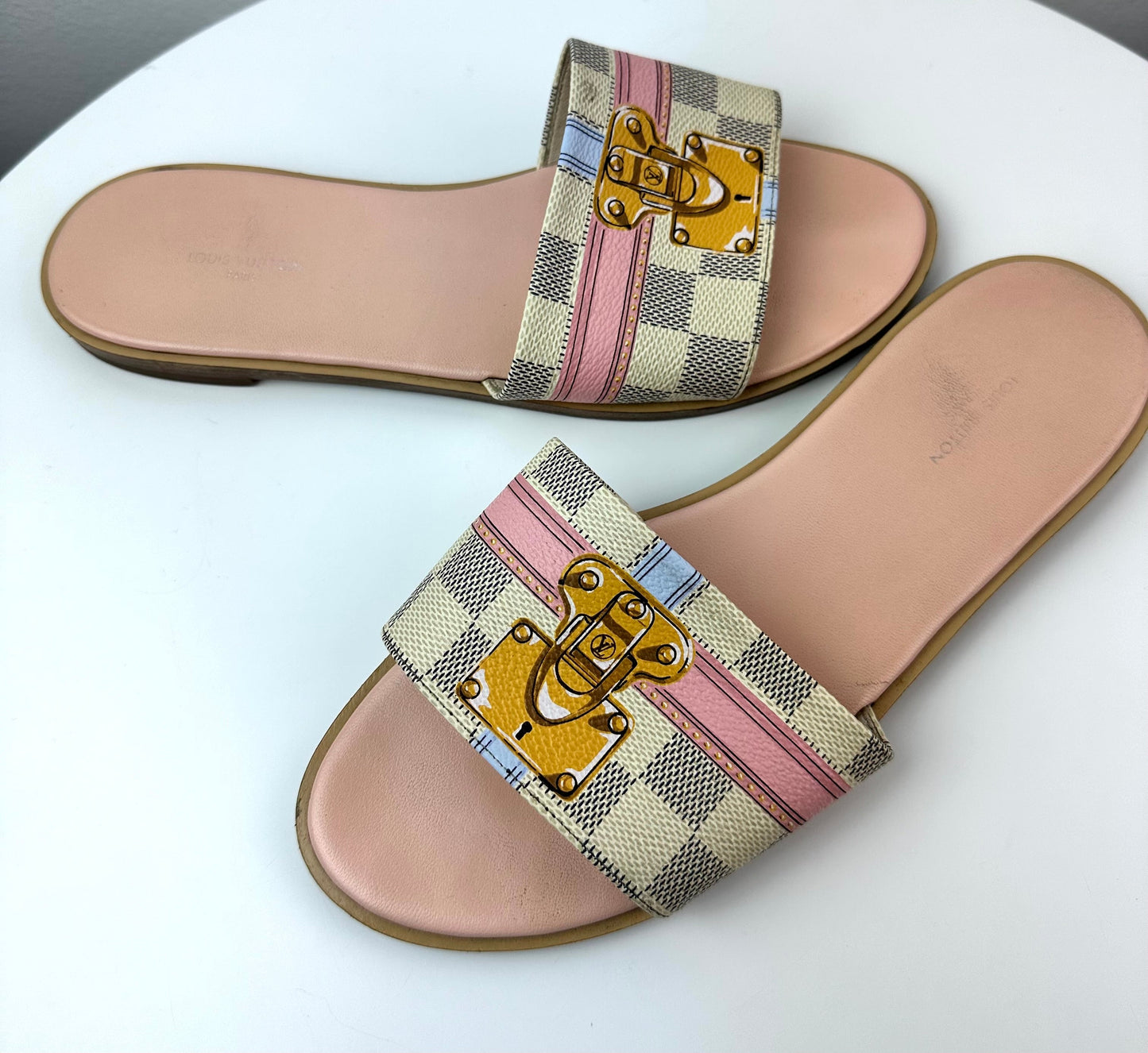 Louis Vuitton Damier Azul Lock in Flat Mule