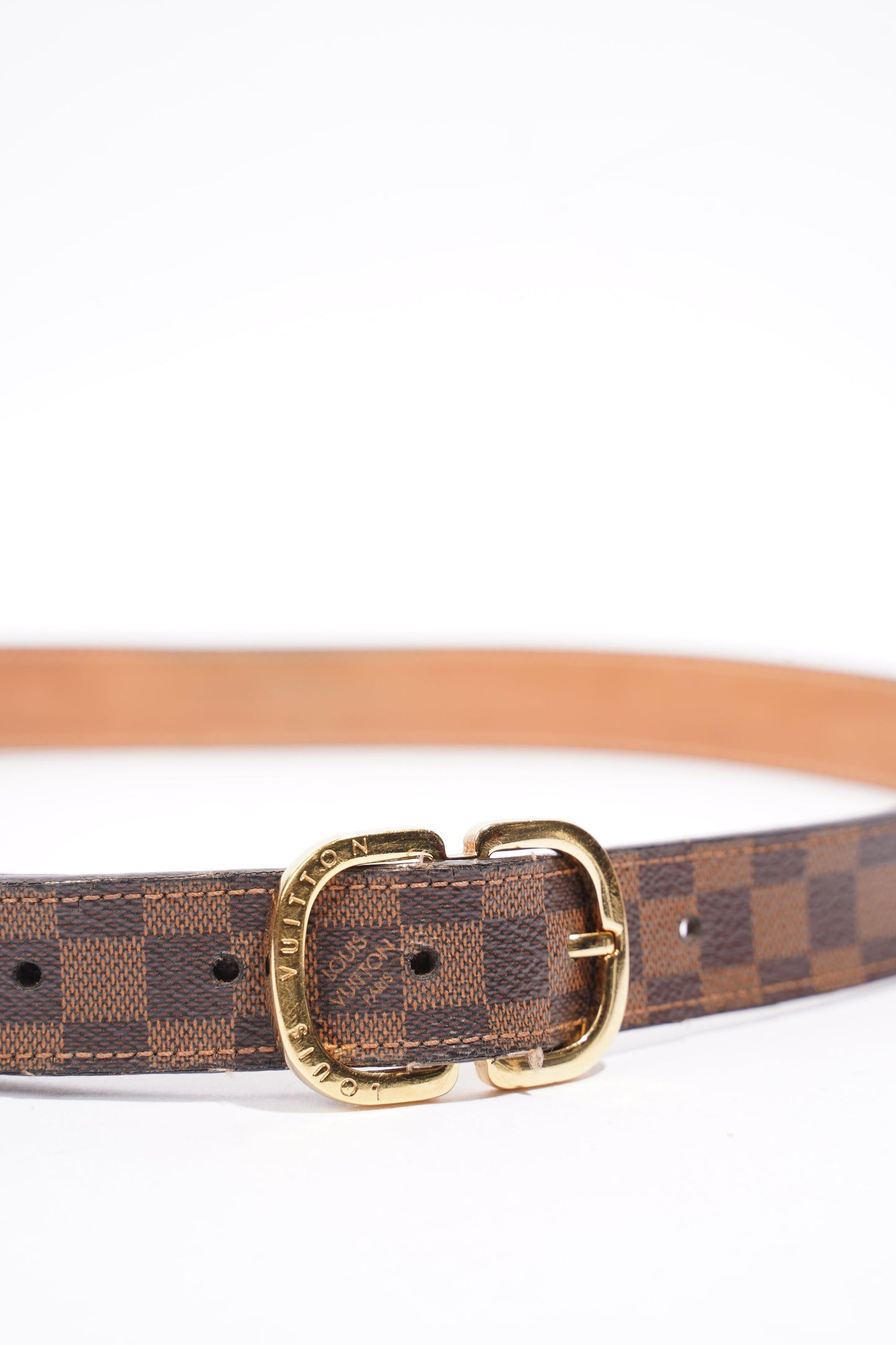 Louis Vuitton Trunk Buckle Mini Belt Damier Ebene Coated Canvas 80cm 32"