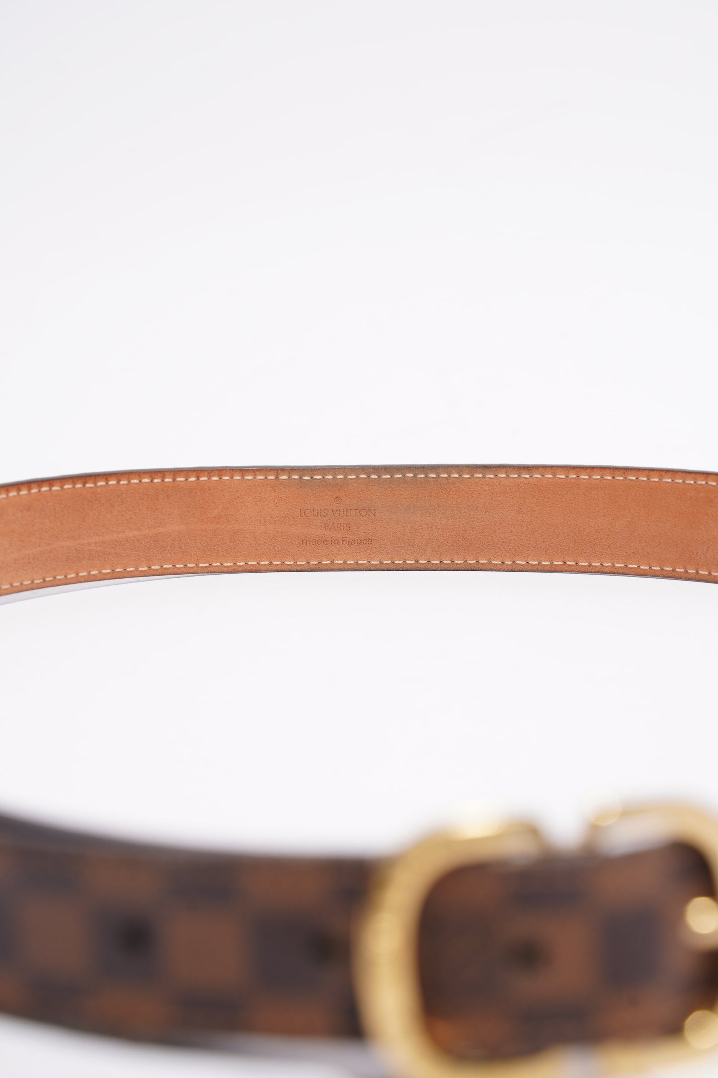 Louis Vuitton Trunk Buckle Mini Belt Damier Ebene Coated Canvas 80cm 32"