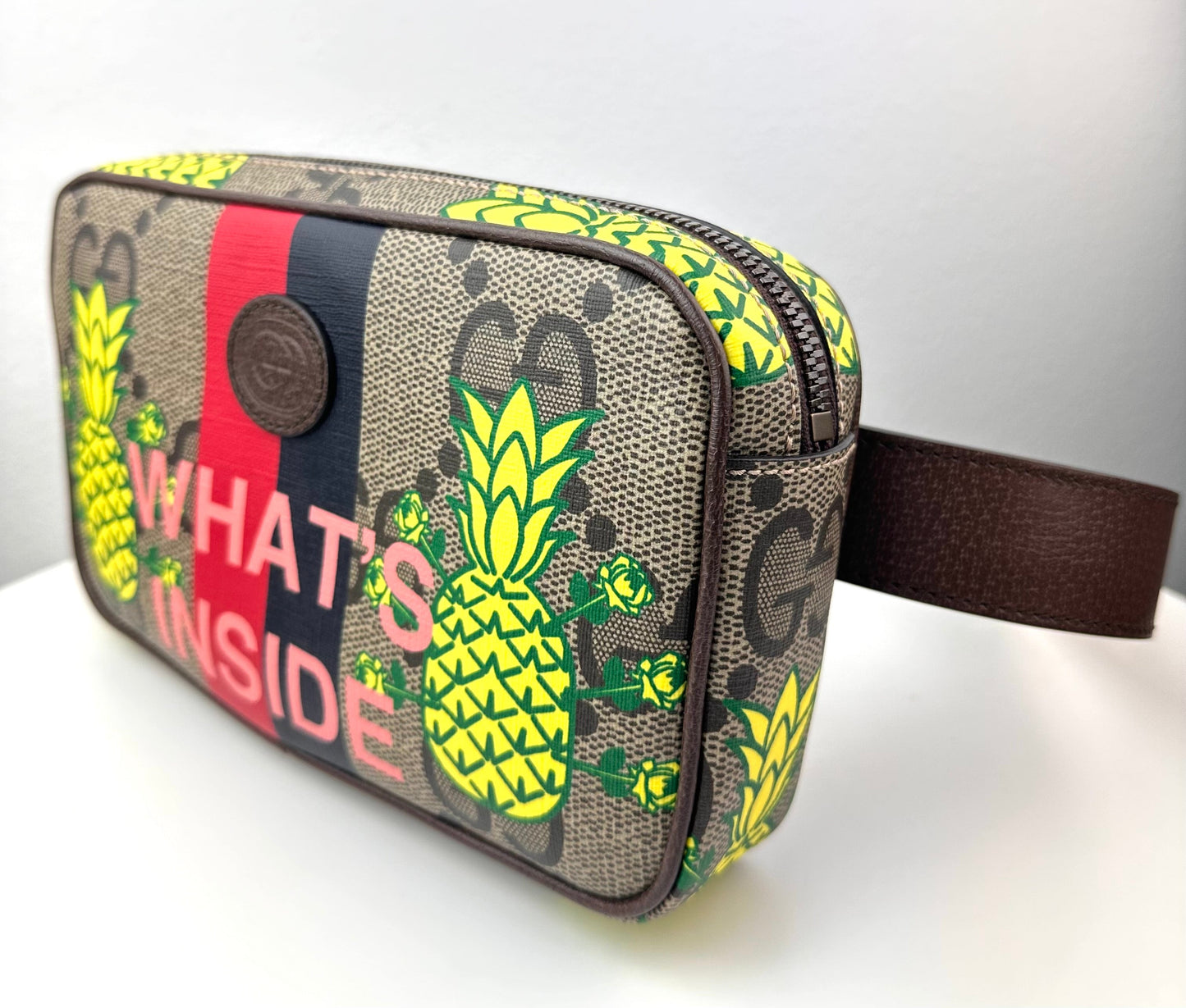 Gucci Pineapple Print GG Supreme Belt Bag