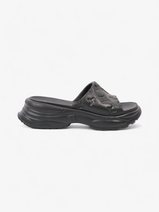 Louis Vuitton Monogram Slides Black Rubber EU 38 UK 5