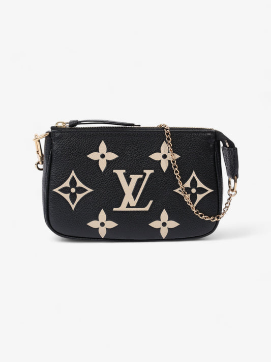 Louis Vuitton Pochette Accessoires Black Monogram / Beige Empreinte Leather Mini
