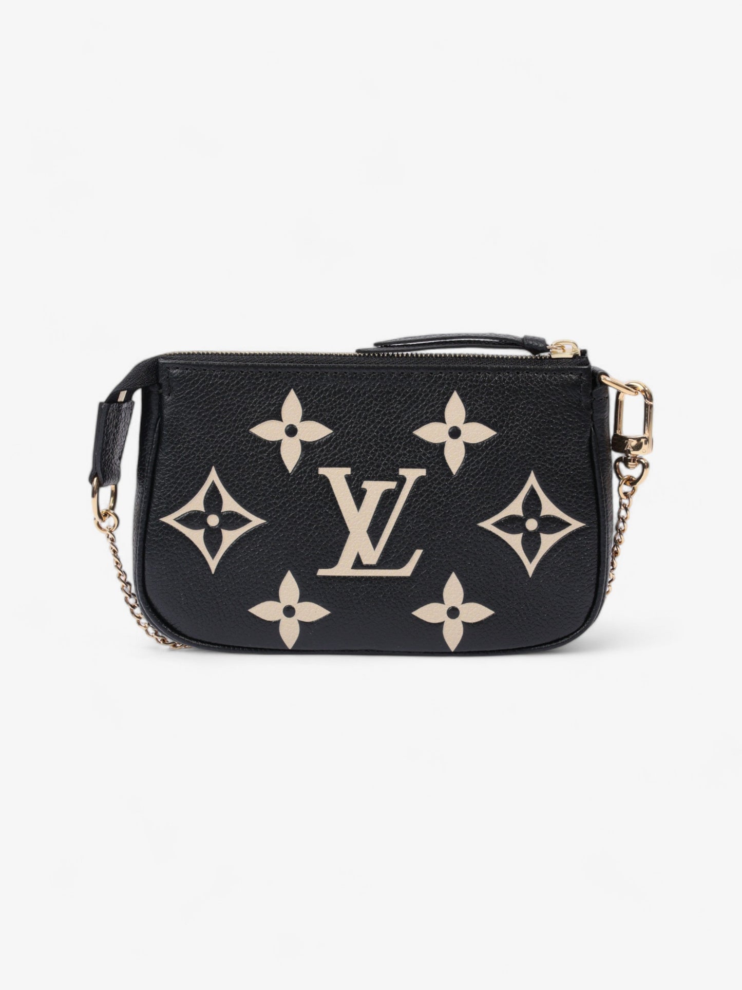 Louis Vuitton Pochette Accessoires Black Monogram / Beige Empreinte Leather Mini