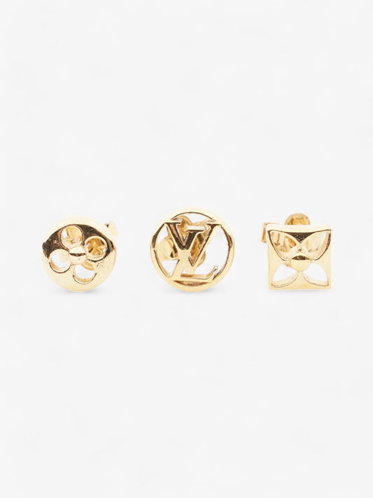 Louis Vuitton Crazy In Lock Earrings Set Gold Base Metal