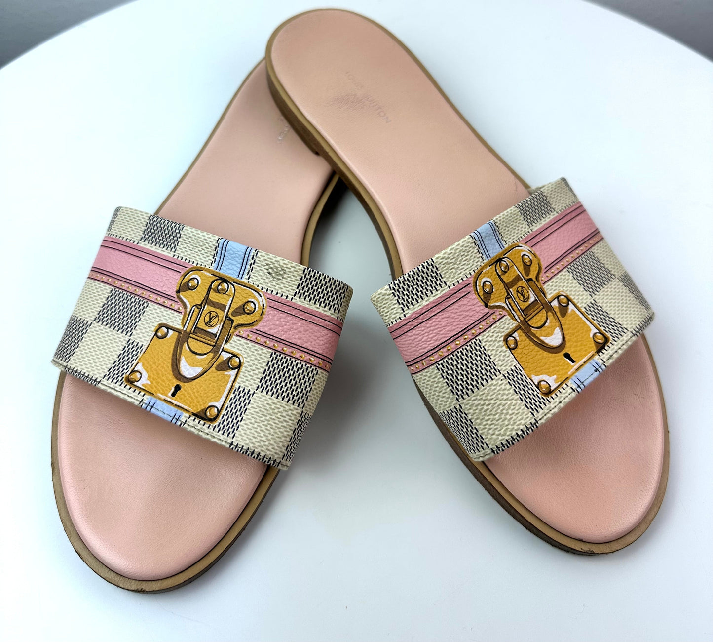 Louis Vuitton Damier Azul Lock in Flat Mule