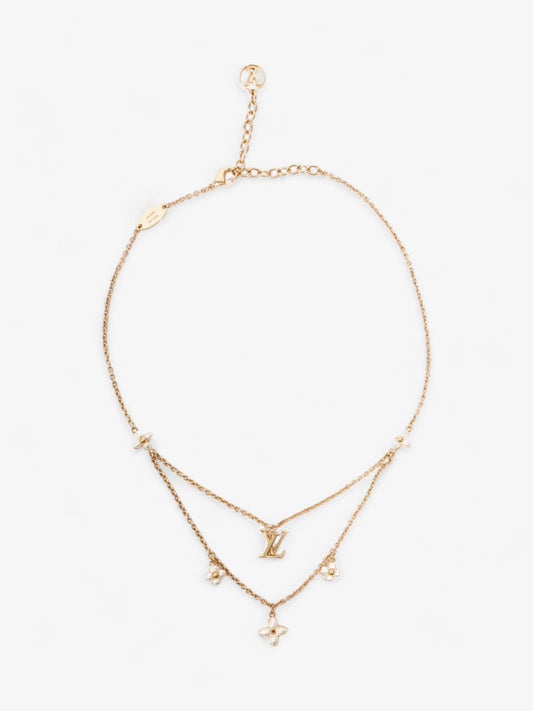 Louis Vuitton LV Floragram Necklace Gold / White Base Metal
