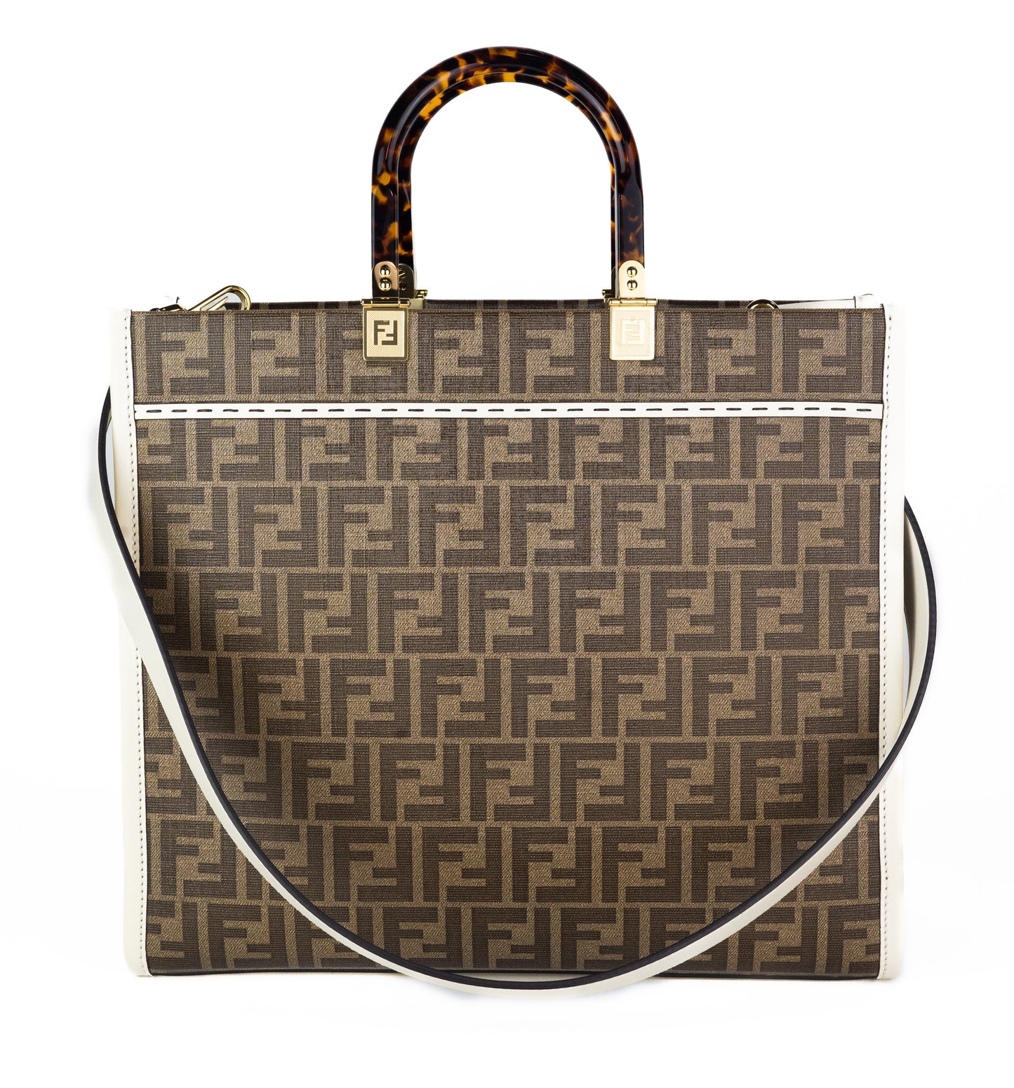 Fendi Medium Sunshine Tote in FF Glazed Fabric