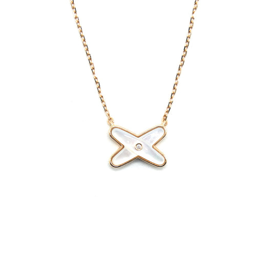 CHAUMET JEUX DE LIENS PENDANT Rose-Gold Diamond and Mother-Of-Pearl
