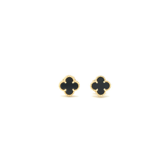 Van Cleef Arpels Sweet Alhambra Earstuds Onys with Yellow Gold