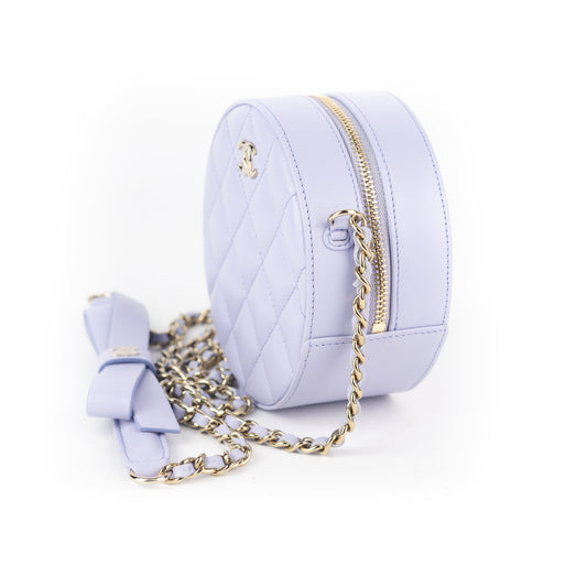 Chanel Mini Classic Clutch With Chain Lavender
