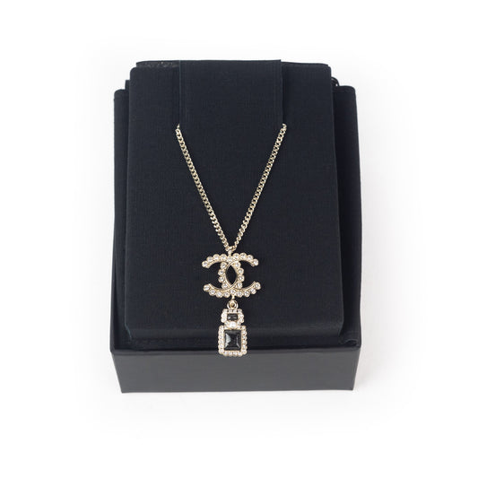 Chanel Gold pearly White Black and Crystal Necklace