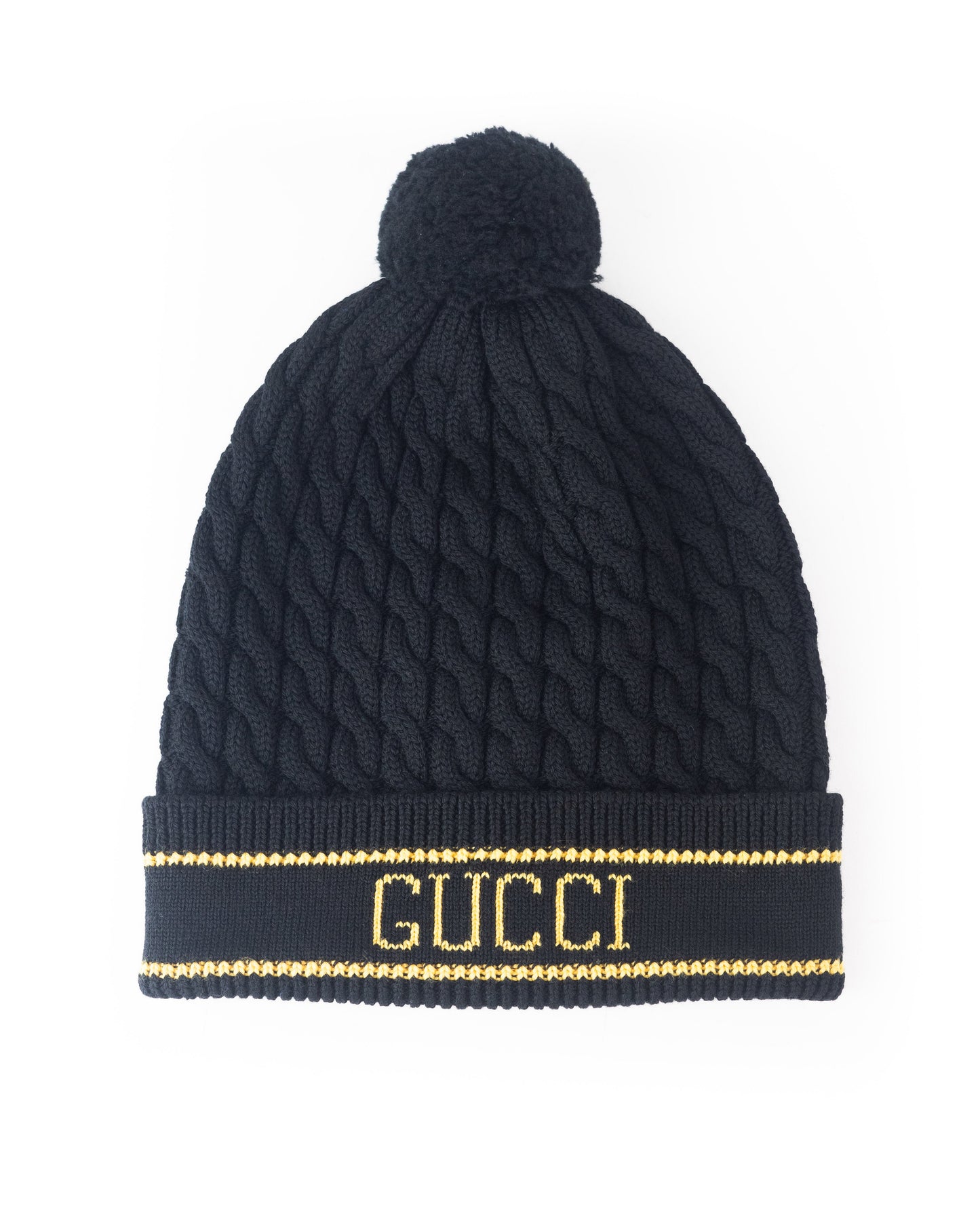 Gucci Wool Knit Hat with Pom-Pom