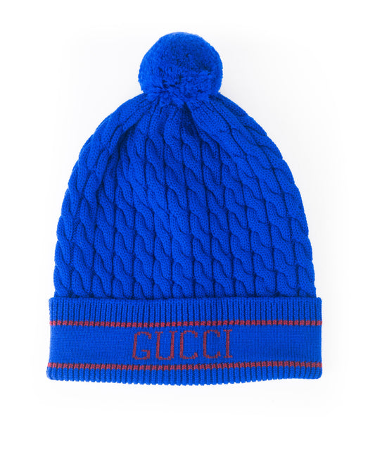 Gucci Wool Knit Hat with Pom-Pom
