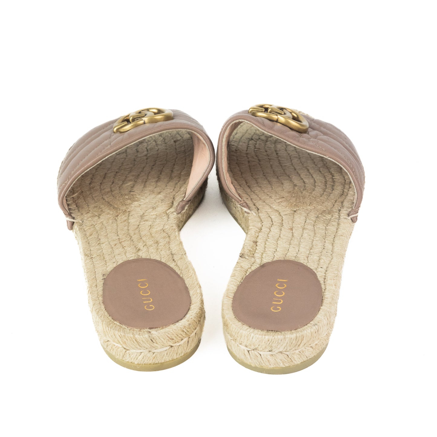 Gucci Marmont Nude Espadrille Sandals