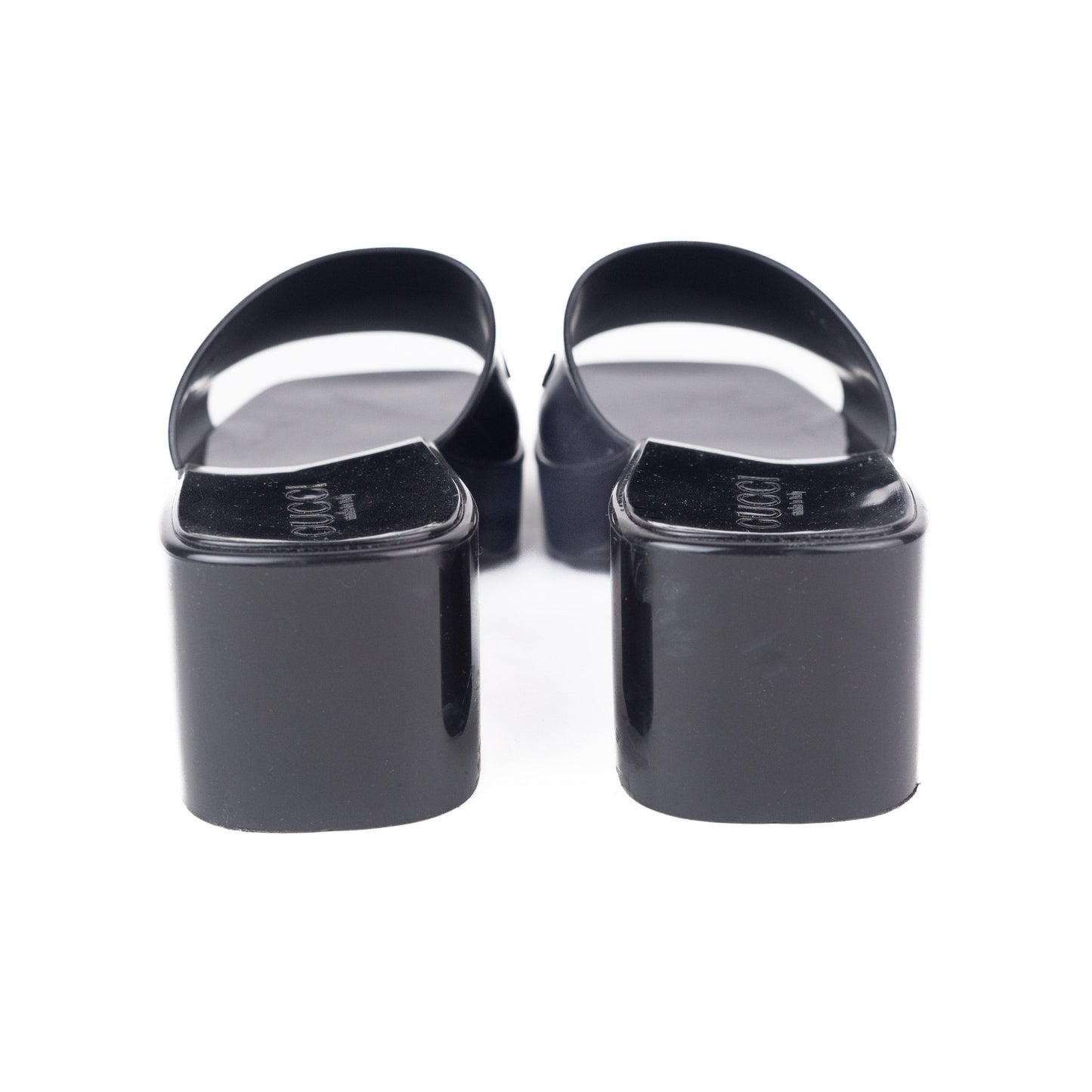 Gucci Rubber Slide Sandals in Black