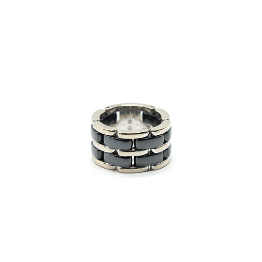 Chanel Ultra Ring Large version 18k white Gold, Black Ceramic size55