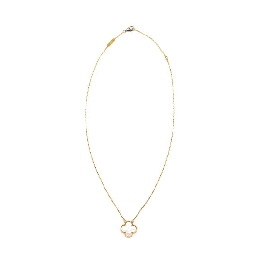 Van Cleef & Arpels Vintage Alhambra Pendant Yellow Gold White Mother-of-pearl