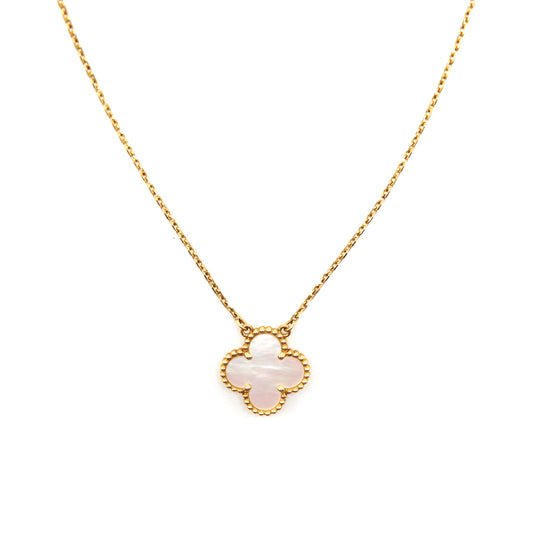 Van Cleef & Arpels Vintage Alhambra Pendant Yellow Gold White Mother-of-pearl