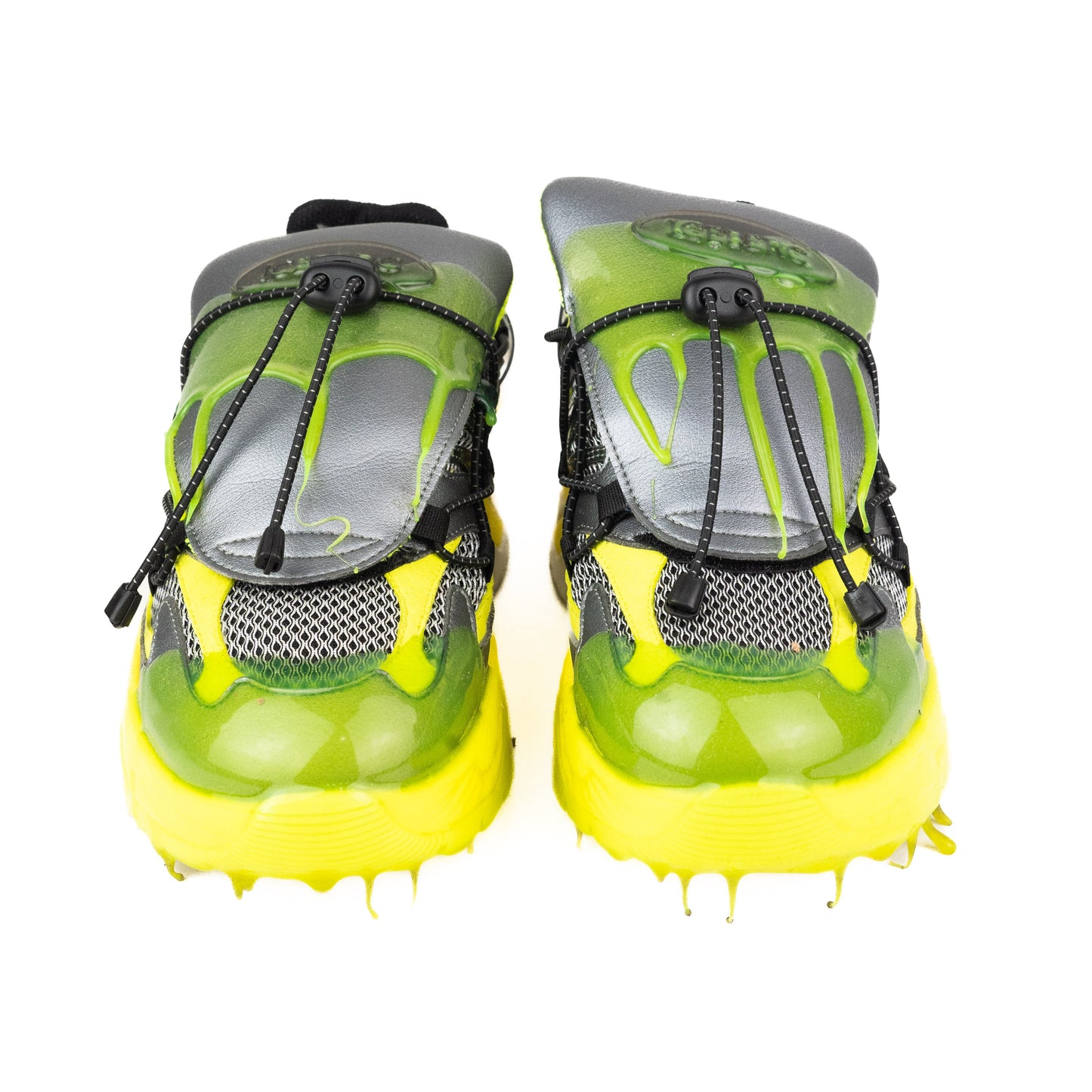 Iceberg Drip Effect Sneakers in Yellow and Green