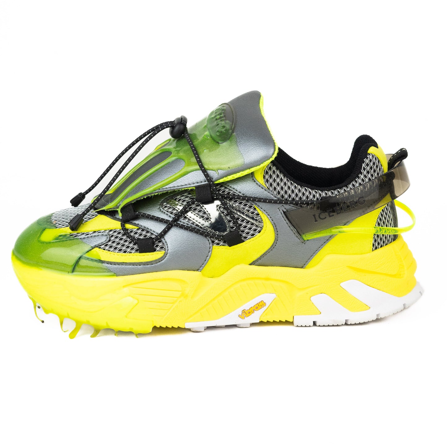 Iceberg Drip Effect Sneakers in Yellow and Green