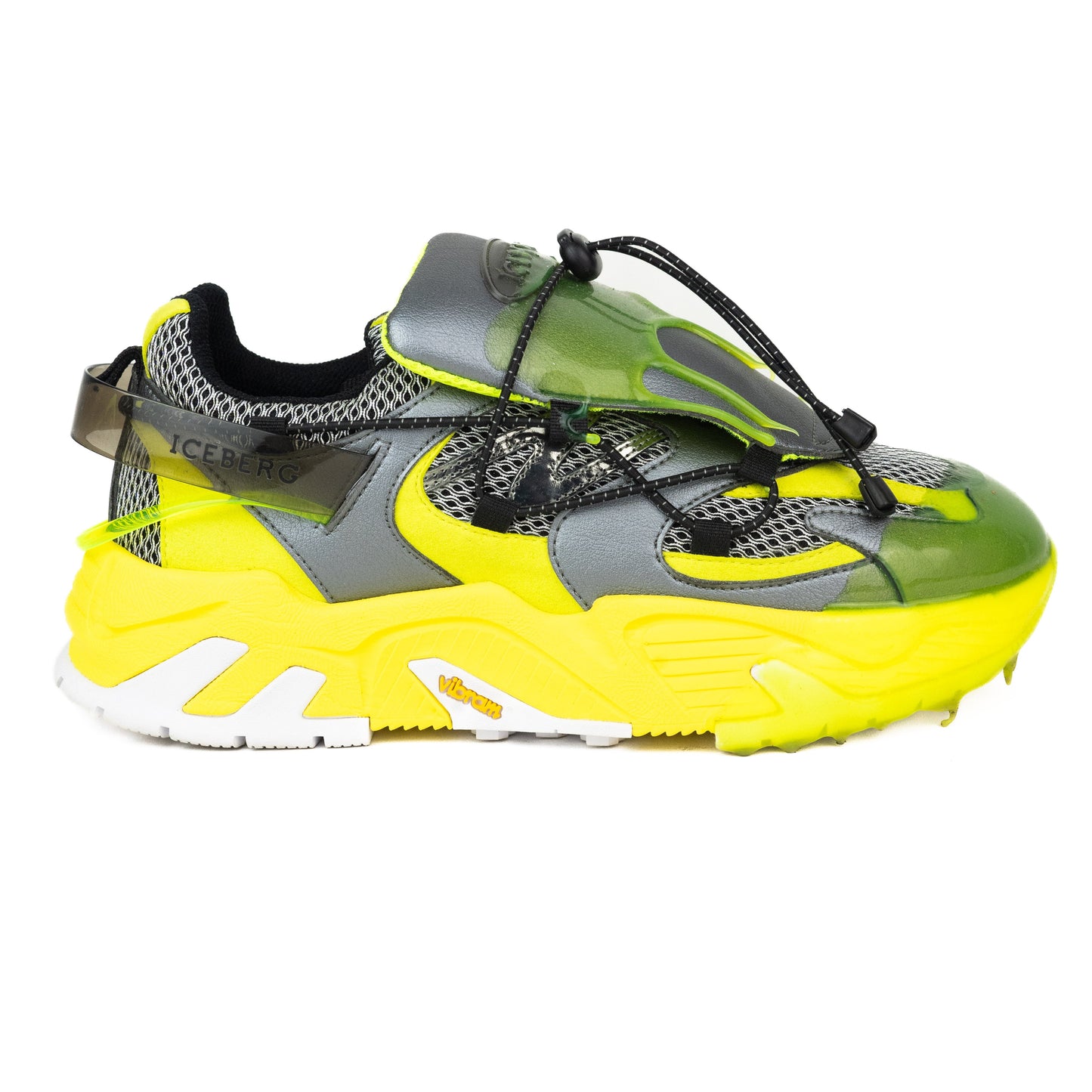 Iceberg Drip Effect Sneakers in Yellow and Green