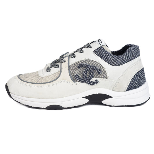 Chanel CC Sneakers in Fabric & Suede Calfskin