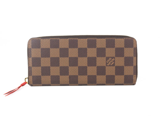 Louis Vuitton Clémence Wallet in Red Damier Ebene