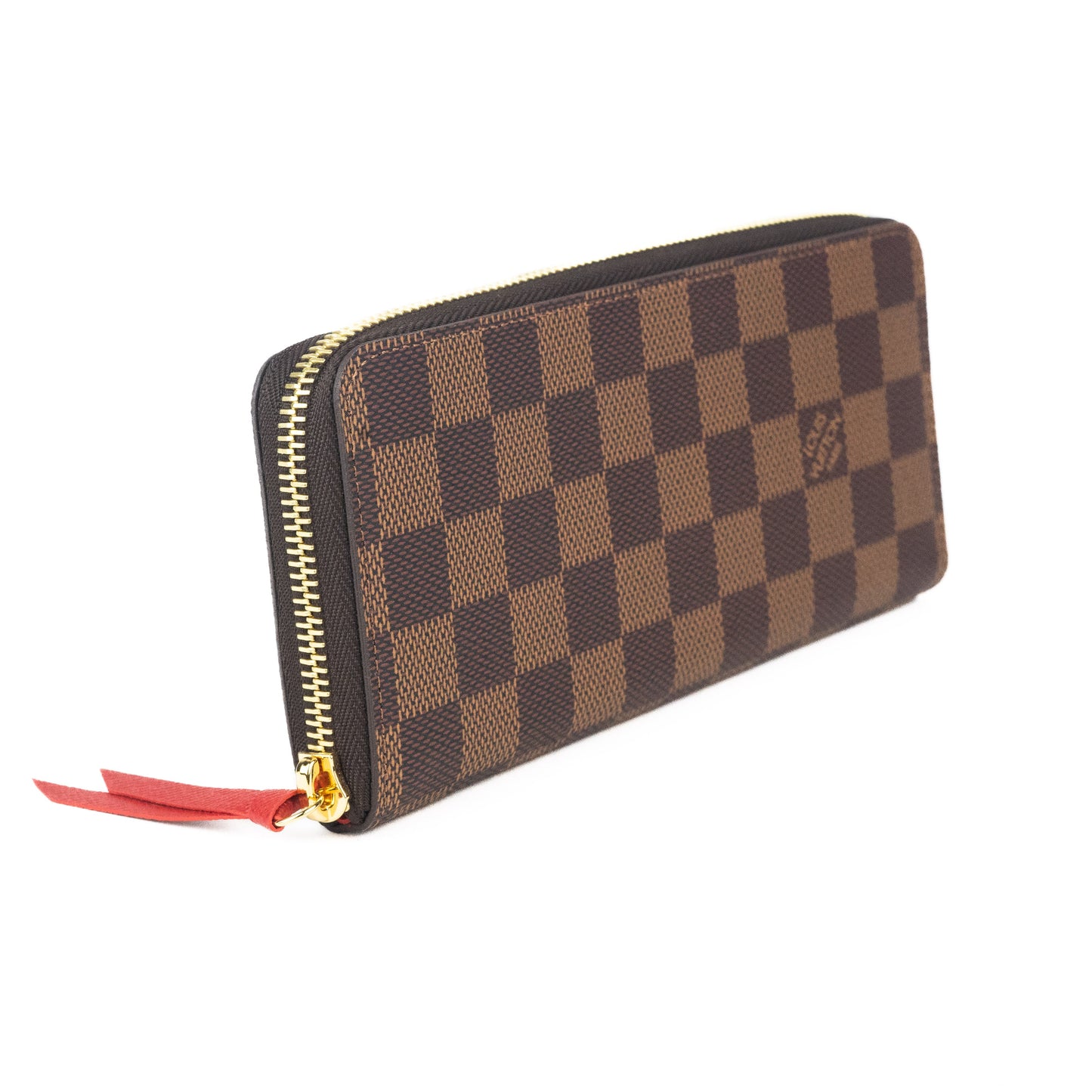 Louis Vuitton Clémence Wallet in Red Damier Ebene