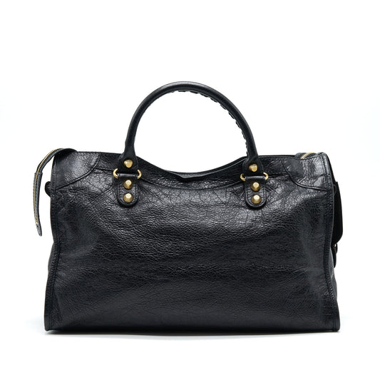 BALENCIAGA GIANT CITY BAG IN BLACK