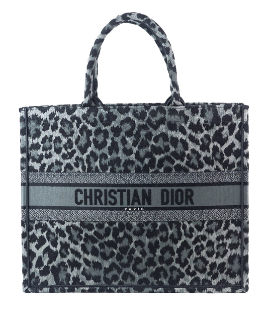 Dior Gray Mizza Embroidery Book Tote