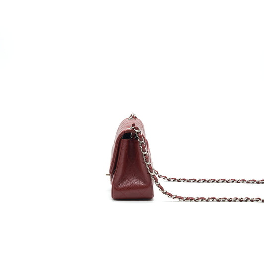 CHANEL MINI SQUARE CARVIAR RED SHW