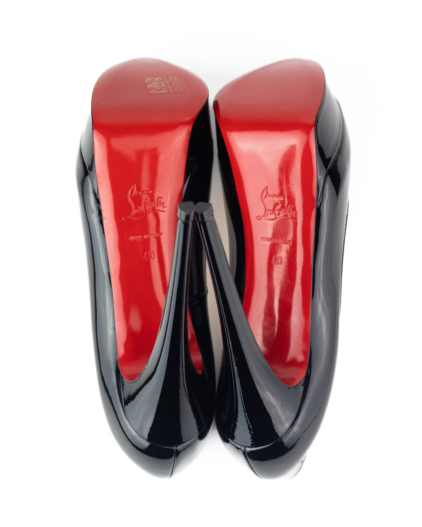 Christian Louboutin Lady Peep Patent Heels in Black