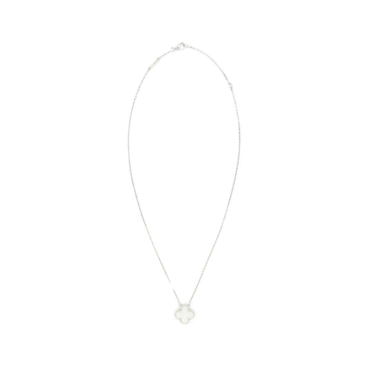 Van Cleef and Arpels vintage Alhambra pedent white Gold with mother of Pearl