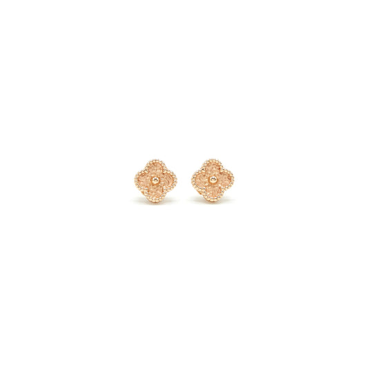 VAN CLEEF ARPEL SMALL ALHAMBRA EARRINGS IN ROSE GOLD