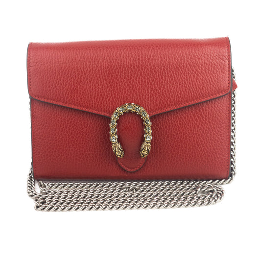 Gucci Dionysus Mini Leather Chain bag in Hibiscus Red