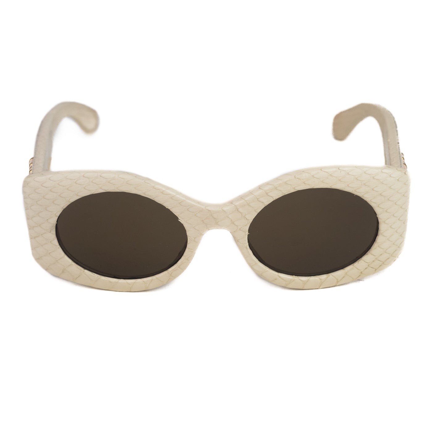 Gucci Quilted Snakeskin leather Sunglasses in ivory