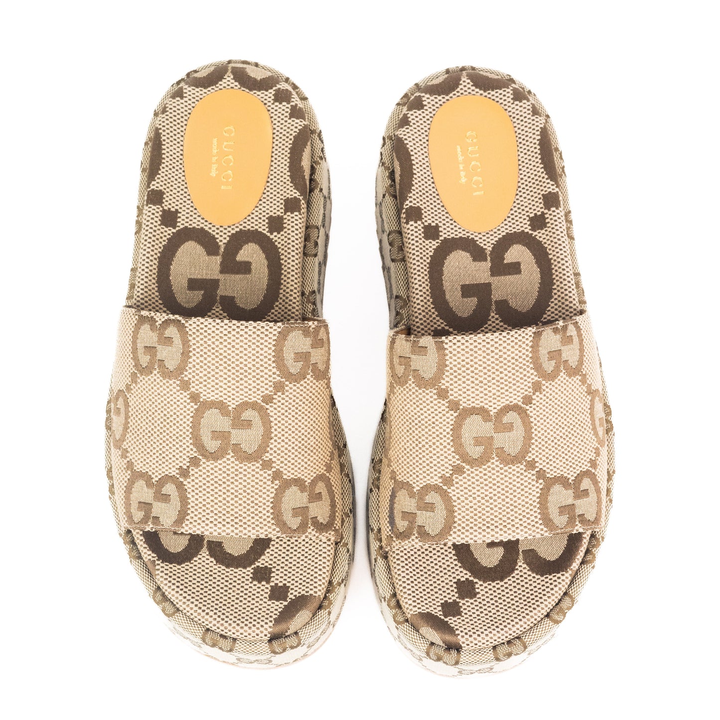 Gucci Platform Slide Sandals in Canvas
