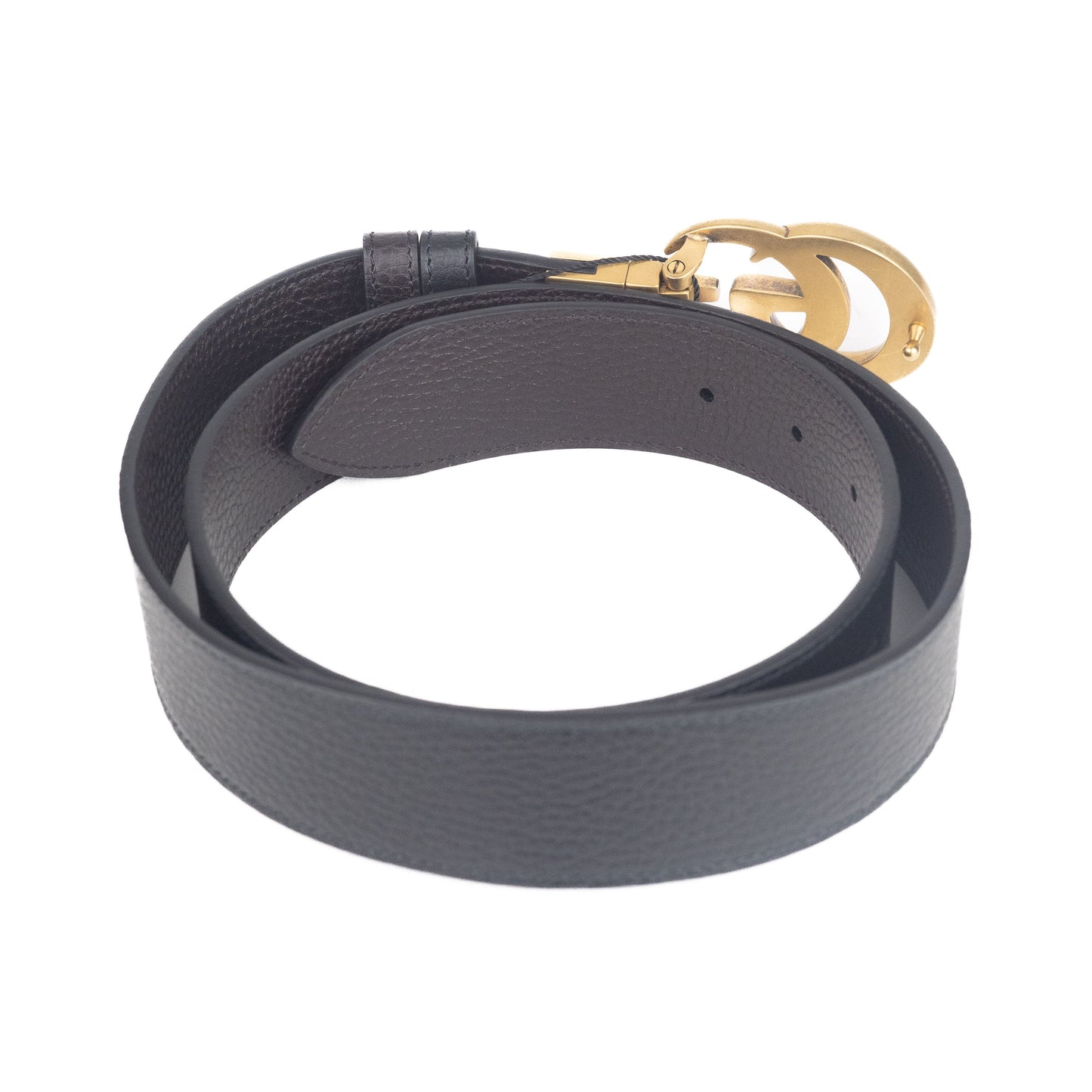 Gucci Marmont Reversible Leather Belt in Black/brown