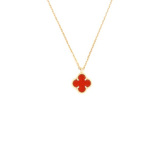 Van cleef and arpels Sweet Alhambra Pendant, Carnelian Rose Gold