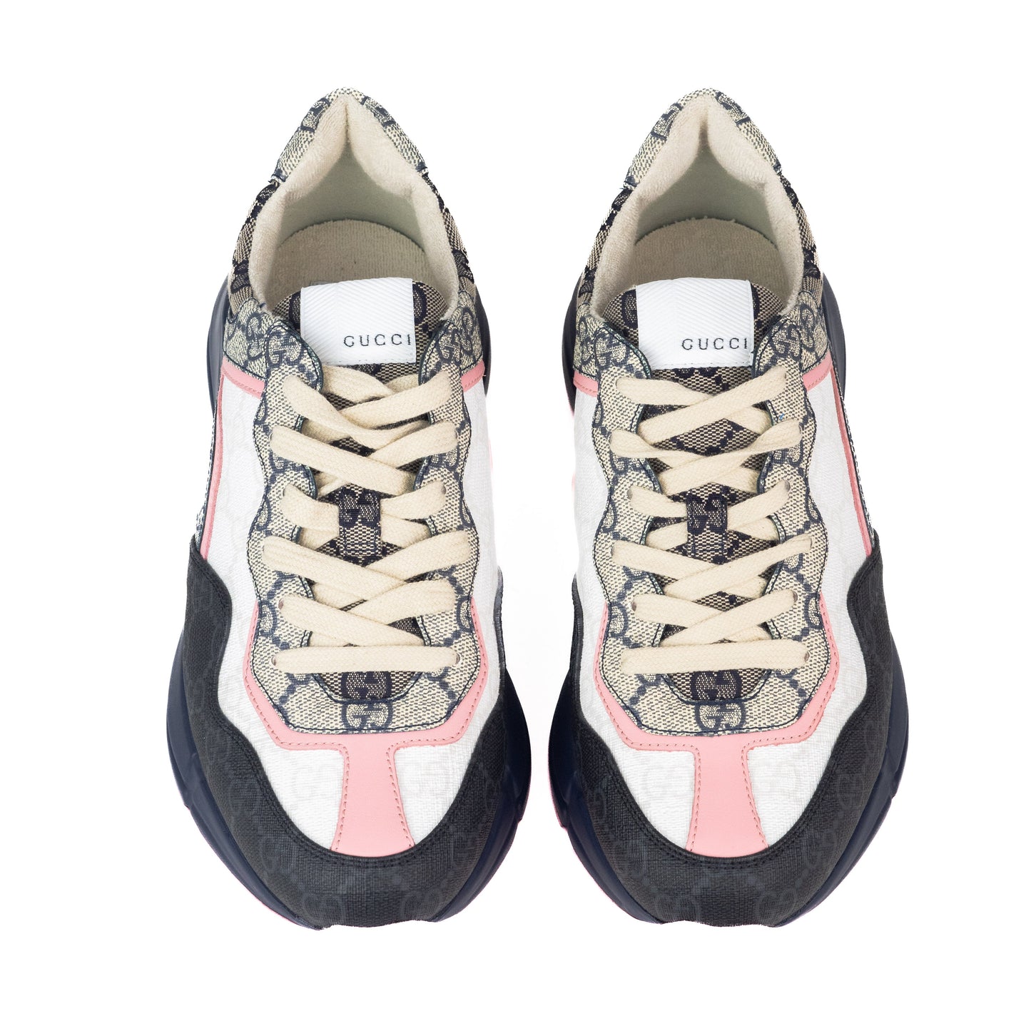 Gucci GG Rhyton Sneakers in Beige and Blue Supreme
