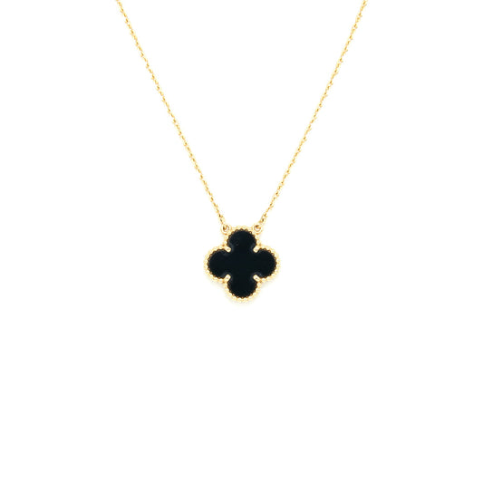 VAN CLEEF & ARPELS VINTAGE ALHAMBRA PENDANT ONYX AND YELLOW GOLD